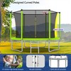 KWPZQEB Trampoline for Kids, Outdoor Kids Trampoline w/ Safety Enclosure & Ladder, Heavy Duty Jumping Mat w/ Basketball Hoop for Backyards, 8/12/14FT - 3 of 4