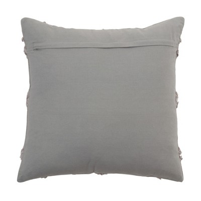 Gray Diamond Tufted Cotton Throw Pillow 20"