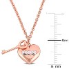 EVERLY JEWELRY | 18K Two-Tone Sterling Silver Heart and Key Charm Love Mom Necklace - 18 inch - 4 of 4