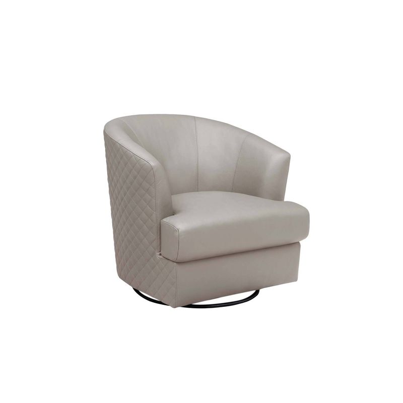 Benfield Top Grain Leather Swivel Chair Gray - Abbyson Living, 1 of 11