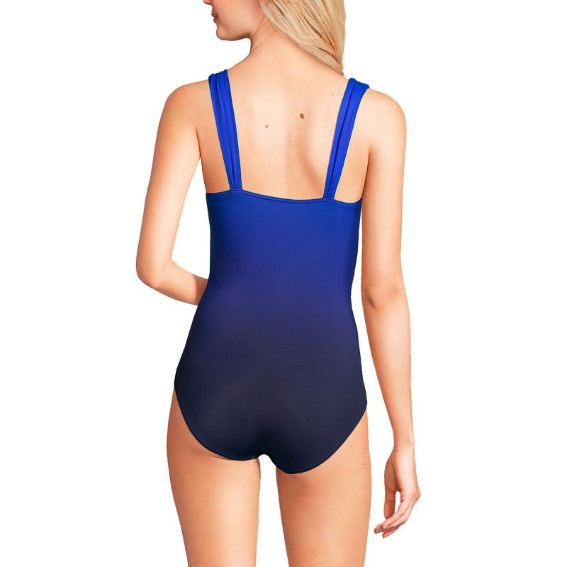 Lands' End Women's Long Slender Grecian Tummy Control Chlorine Resistant One Piece Swimsuit, 2 of 5