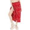 LA LEELA Women's Beach Bathing suit Wrap Bikini Swimwear Cover up Summer Wraps Swimsuit Sarong Skirts for Women One Size Pink, Leaf - 3 of 4