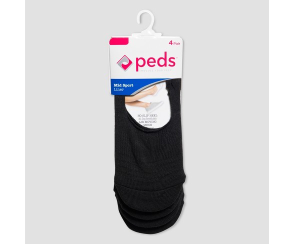 Peds Women's Sport Cut Liner 4pk - Black M(5-10)
