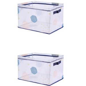 REGALWOVEN Fabric Sturdy Collapsible Storage Bin with Handles for Shelves Closet 2 Pcs - 1 of 4