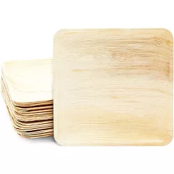 Juvale 24 Pack Square Areca Palm Leaf Plates, Party Dinnerware, Disposable Paper Plates (10 In)