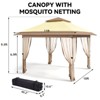Gazebo Outdoor Pop up Canopy Tent with Curtains and 144 Square Shelter for Patio,Backyard Party, with Mosquito Netting, 2-Tiered Vented Top - 2 of 4