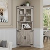 Whizmax Farmhouse Corner Cabinet, Tall Corner Storage Cabinet with Glass Door & Adjustable Shelves, Bathroom Cabinet for Living Room, Bathroom - 4 of 4
