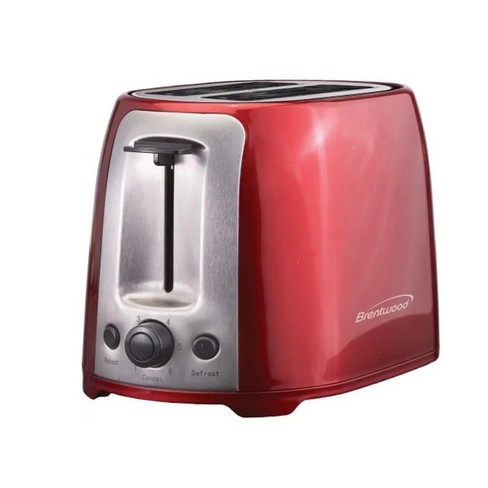 Vetta 2-Slice Extra-Wide-Slot Retro Toaster, Stainless Steel (Red)