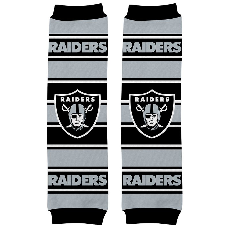Baby Fanatic Officially Licensed Toddler & Baby Unisex Crawler Leg Warmers - NFL Las Vegas Raiders, 3 of 7