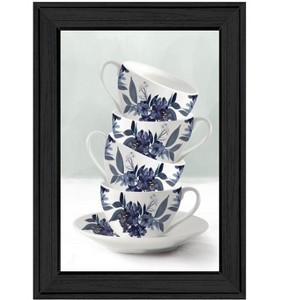 "Tea Tower (Blue)" by House Fenway, Ready to Hang Framed Print, Black Frame - 1 of 4