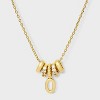 14K Gold Dipped Cubic Zirconia Rondelle Initial Necklace - A New Day™ Gold - 2 of 4