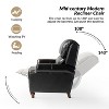 Set of 2 Elisabete Modern Wingback Genuine Leather Recliner with Vintage Nail Head Trim for Living Room and Bedroom| ART OF LIVING DESIGNS - 3 of 4