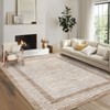 Indoor Modern Bordered Solid Color Area Rugs for Bedroom Living Room Easy Care Washable Soft Low Pile Non Slip Foldable Carpet - 3 of 4