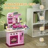Whisen Kids Kitchen Playset Toy Kitchen with 33 Accessories, Storage, Interactive Playset, Gift for Toddler 3-6 Years - Pink - 4 of 4