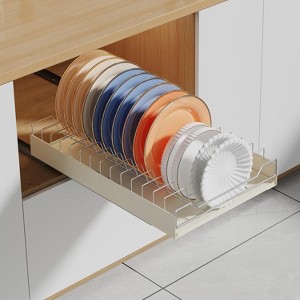 Pull Out Cabinet Organizer, Metal Slide Out Dish and Bowl Drying Rack, Fixed With Adhesive Film, Cabinet Organizers for Kitchen Under Sink - 1 of 4