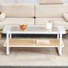NicBex Simple Natural Solid Wood Coffee Table with Rattan Woven layer,Chinese Style Tea Table,Center Table for Living Room - 2 of 4