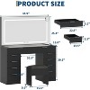 Vanity Desk with Large Mirror, Makeup Vanity Set with Power Outlet, Stool, 10 Drawers, Magnifying Glass, Hairdryer Holder for Bedroom,Dressing Room - 3 of 4