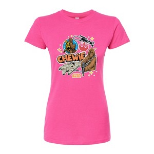 Women's - Star Wars - Chewie Stickers Fitted Graphic T-Shirt - 1 of 2