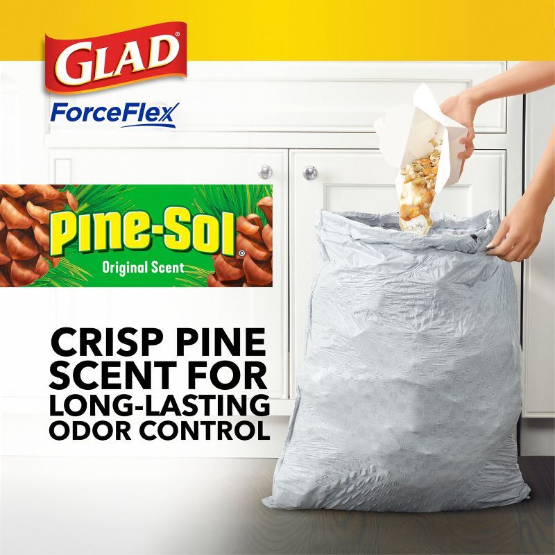 Glad ForceFlex Drawstring Trash Bags - Pinesol - 13 Gallon - 50ct, 5 of 19