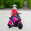 Aosom 6V Kids Motorcycle Dirt Bike Electric Battery-Powered Ride-On Toy Off-road Street Bike with Music, Headlights, Rechargeable Battery, Training Wheels, for Ages 2-4, Pink - 3 of 4