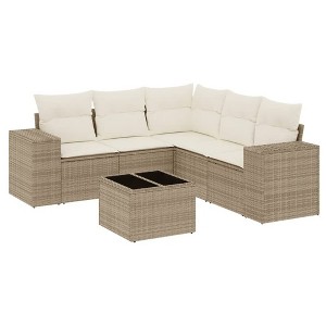 vidaXL Garden Sofa Set Beige - 1 of 4