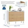 47.2" Fluted Wood Double Dresser with Metal Handles - Curved Design Wide Storage Organizer Cabinet for Bedroom, Living Room, Entryway - 3 of 4