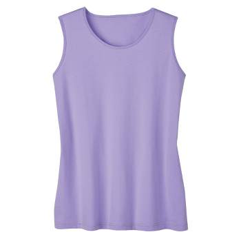 Collections Etc Soft Knit Crew Neck Sleeveless Summer Tank Top