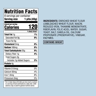Low Fat Original Mini Pita Bread - 12oz/8ct - Favorite Day™