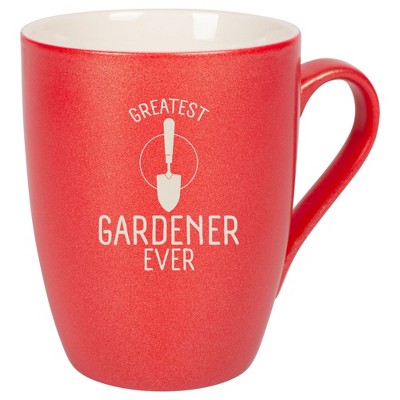 Elanze Designs Greatest Gardener Ever 10 Ounce Ceramic Laser-Etched Engraved Drinkware Mug, Metallic Crimson Red