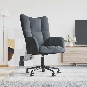 vidaXL Relaxing Chair Dark Gray Velvet - 1 of 4