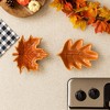 Transpac Ceramic Fall Leaf Dish Set of 2 Decorative Trays and Platters for Autumn Harvest Tabletop Accent - 2 of 4