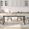 Long Dining Table for 4-6 People, Modern Large Rectangle Wood Kitchen Table with Sturdy Metal Legs - 2 of 4