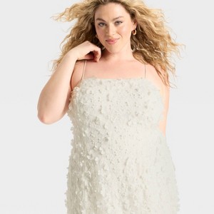 Women's Floral Applique Mini Bodycon Dress - Wild Fable™ White - 1 of 3