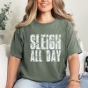 Sleigh All Day Block Distressed - Women's Garment Dyed Graphic T-Shirt - 3 of 4