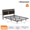 Karl Home Floating Bed Frame Twin Size with Storage Headboard, Metal Platform Bed with LED and Charging Station for Bedroom, Black - 2 of 4