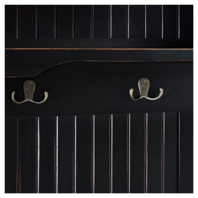 Distressed Black Poplar and Birch Hall Tree with Bench and Storage