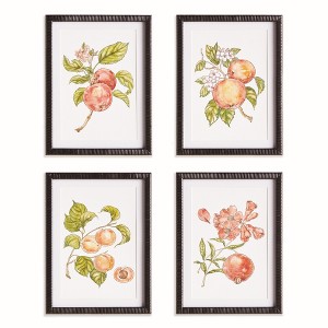 Plum & Post Autumnal Fruit Prints, Set of 4 - Pink/Orange - Fir Wood - 1 of 4
