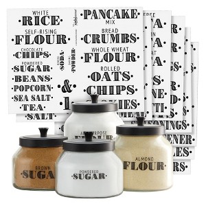 Talented Kitchen 154 Pack Farmhouse Pantry Labels for Food Storage Containers, Preprinted Kitchen Label Set - 1 of 4
