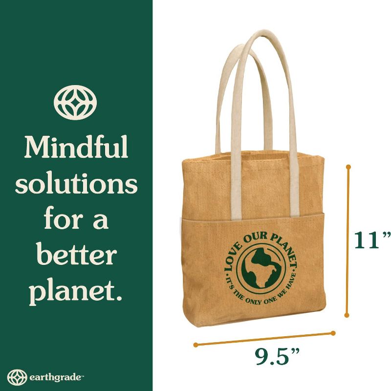 EARTHGRADE Reusable Grocery Lunch Bag  Sustainable & Eco Friendly Washable Paper Totes with Cotton Canvas Handles & Durable Seams, 6 of 9