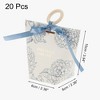 Unique Bargains Gift Boxes with Ribbons and Wood Rings 2.36"x2.36"x3.94" Blue 20 Pcs - 2 of 4