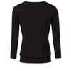 WhizMax Women Fitted Round Neck 3/4 Sleeve Button-Up Knit Cardigan - 3 of 4