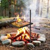 Campfire Grill Grate Set, Carbon Steel with 600°f Powder Coating, Adjustable Swivel & Folding Models with Carry Bag for Outdoor BBQ Cooking - 2 of 4