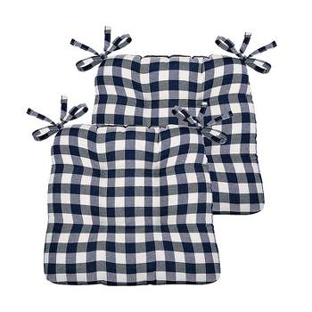 Allspice Harris Plaid Woven Plaid Chair Pads with Tiebacks (Set Of 4) -  Essentials