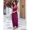 WhizMax Women's 2024 Summer Deep V Neck Floral Dress Backless Sleeveless Dress Flowy Boho Maxi Dresses with Belted for Party Evening - 3 of 4