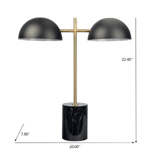 Gulches Black Table Lamp with On/Off Switch & Faux Marble Base - 22.4" H Double Lamp - 1 of 1