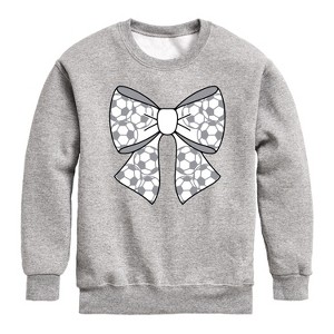 Boys' - Instant Message - Soccer Bow Graphic Long Sleeve Fleece Sweatshirt - 1 of 4