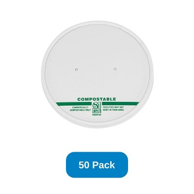 Planet+ Paper Lid for 12-32 oz Paper Food Container - Pack of 50