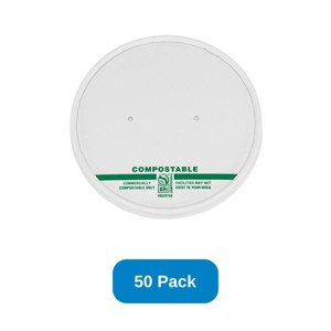 Planet+ Paper Lid for 12-32 oz Paper Food Container - Pack of 50 - 1 of 3