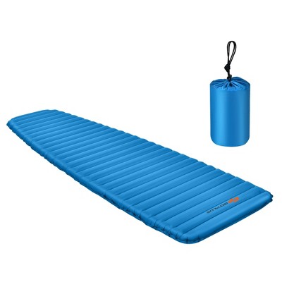 Costway 3 Inch Inflatable Camping Sleeping Pad Waterproof & Comfortable  Sleeping Mat Blue