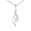 Haus of Brilliance Espira 10K White Gold Round Diamond Accented Open Cascade Twist Pendant Necklace - 2 of 4